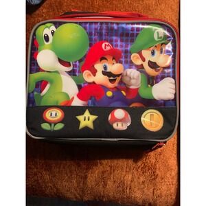 Super Mario Brothers lunchbox‎ 2017 Mario Luigi zipper close Nintendo
